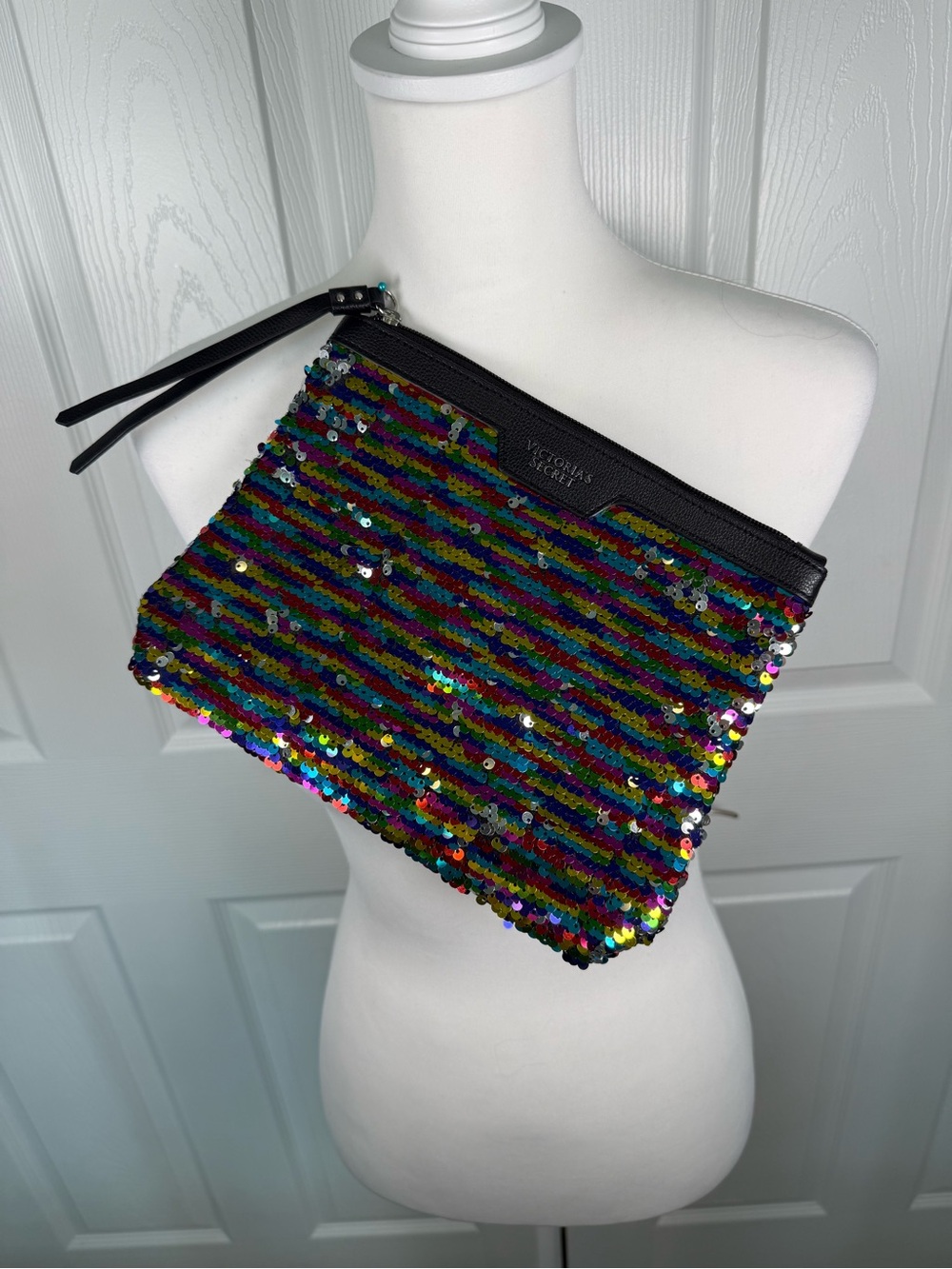 Victoria’s Secret Rainbow Pride Sequin Cosmetic Bag Clutch Y2K Festival